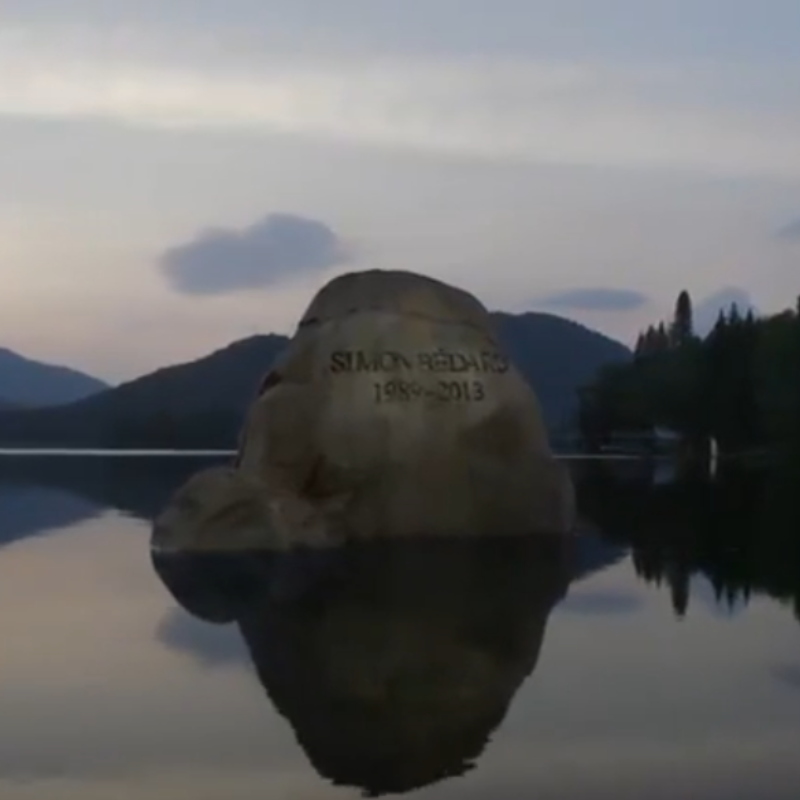 Big rock in the water
